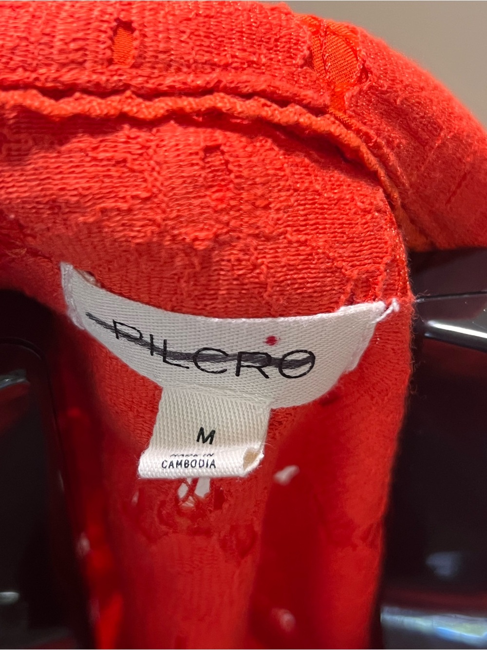 Pilcro Kierra Orange Eyelet Short-Sleeve Button-Front Top - Picture 5 of 5